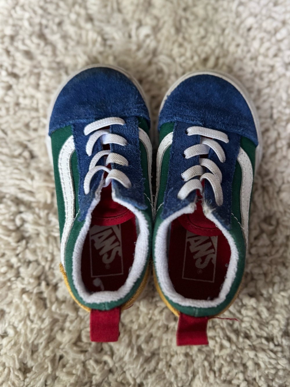 Vans Kids Multi-Color Suede & Canvas Sneaker - Blue/Green 7.0